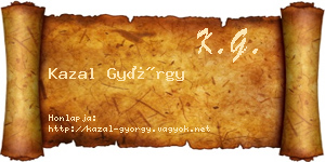 Kazal György névjegykártya