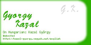 gyorgy kazal business card